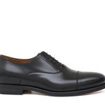 Francesina con puntalino in vitello spazzolato nero e fondo in cuoio 7695VCALN 1055 ROSSI 