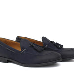 Mocassino con mappine in nabuk anticato color blu con fondo in gomma 8682GNBLU 6 ROSSI 