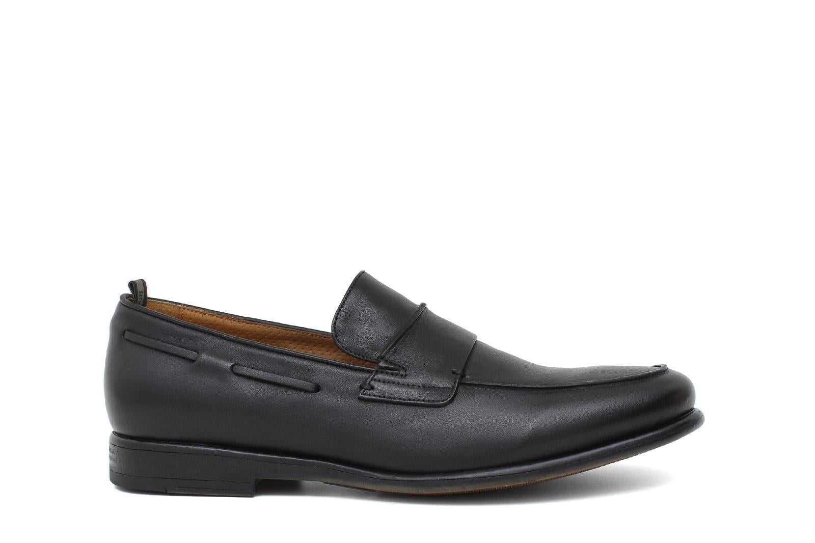 Mocassino in vitello naturale nero con fondo in gomma cucito blake 9640DIXNE 27 ROSSI 