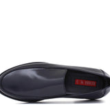 Mocassino in vitello spazzolato blu scuro e fondo in gomma 6835GTB 273 ROSSI 