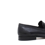 Mocassino con accessorio in canguro nero con fondo cuoio con inserti antiscivolo 1090CANNE 9 ROSSI 