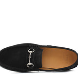 Mocassino tubolare in camoscio nero con fondo in cuoio antiscivolo cucito blake 9660CFLNE 30 ROSSI 