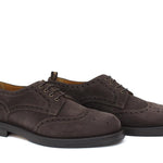 Derby stile inglese in camoscio testa di moro e fondo doppio cuoio con antiscivolo 164CHSMODC 74 ROSSI 