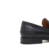 Mocassino College stile inglese in vitello spazzolato nero e fondo in cuoio 1/2 gomma 5316VCN 228 ROSSI 