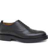 Derby donna stile inglese in vitello spazzolato nero e fondo in gomma cucito D216GCNER 24 ROSSI 