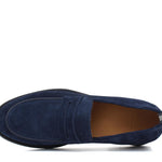 Mocassino in camoscio navy con fondo in gomma cucito blake 639FLOOLT 411 ROSSI 