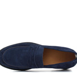Mocassino in camoscio navy con fondo in gomma cucito blake 639FLOOLT 411 ROSSI 