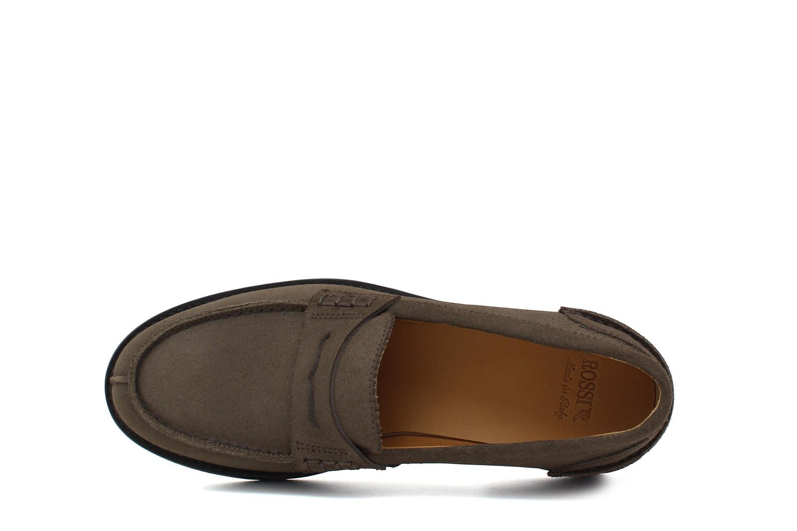 College donna in camoscio color fango e fondo in gomma leggera D201GCRIV 28 ROSSI 